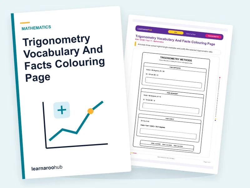 Trigonometry Vocabulary And Facts Colouring Page — colouring sheets cover