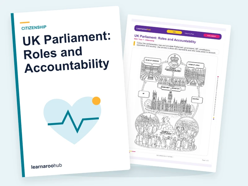 UK Parliament: Roles and Accountability — colouring sheets cover