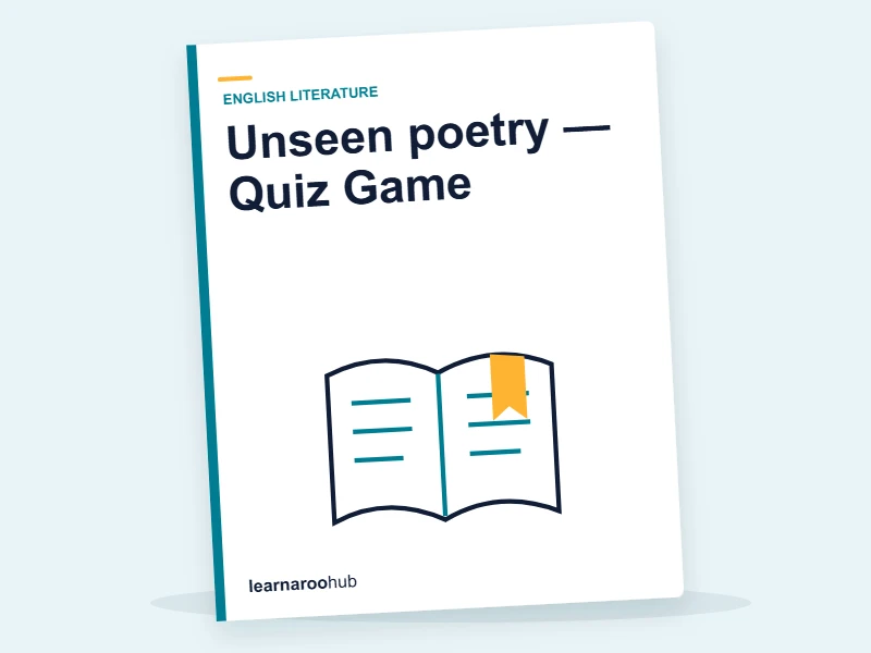 Unseen poetry — Quiz Game — quiz cover