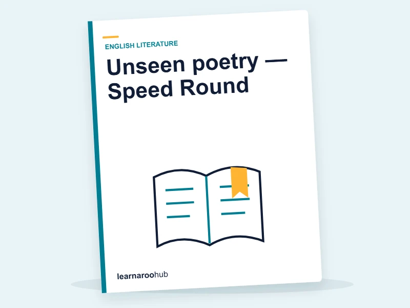 Unseen poetry — Speed Round — quiz cover