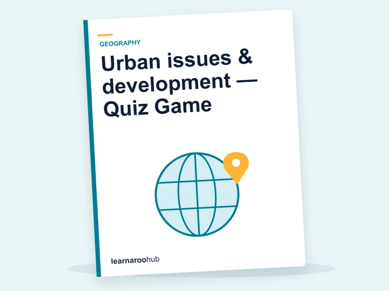 Urban issues & development — Quiz Game — quiz cover