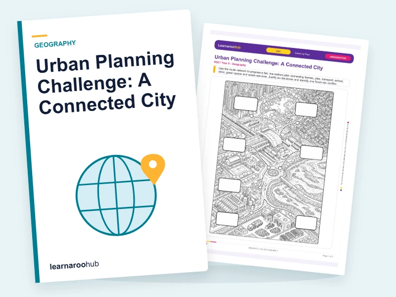 Urban Planning Challenge: A Connected City — colouring sheets cover
