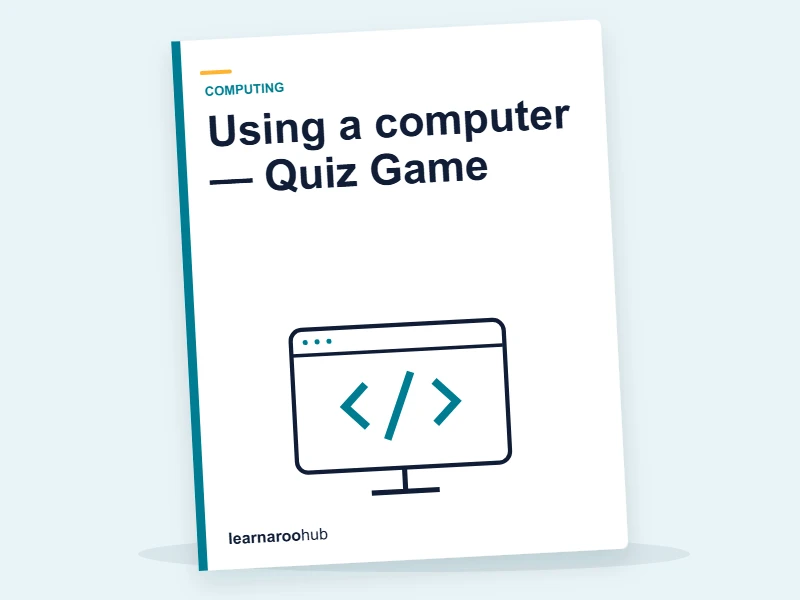Using a computer — Quiz Game — quiz cover