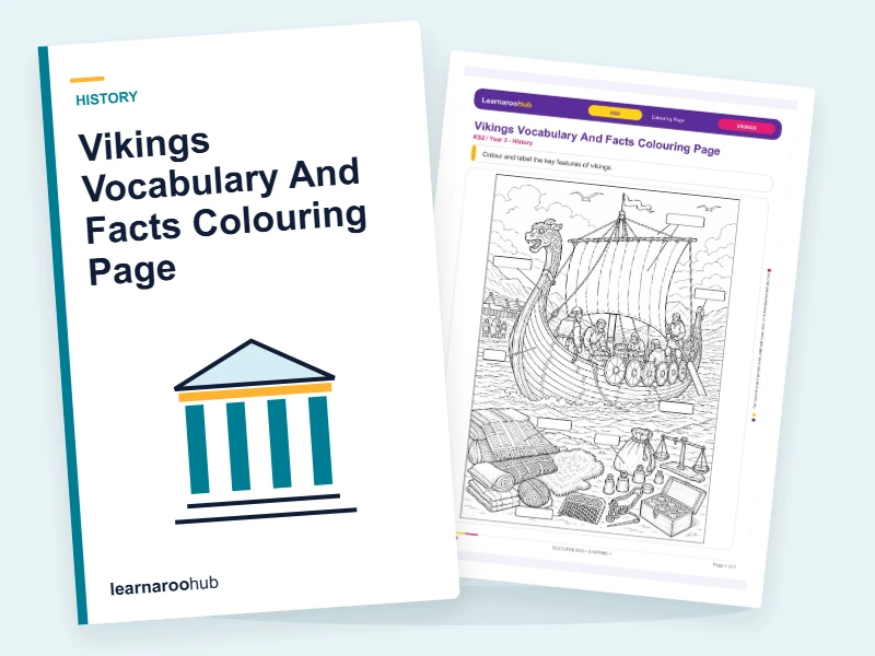 Vikings Vocabulary And Facts Colouring Page — colouring sheets cover
