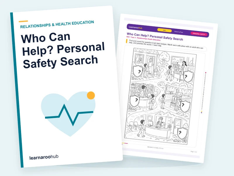 Who Can Help? Personal Safety Search — colouring sheets cover
