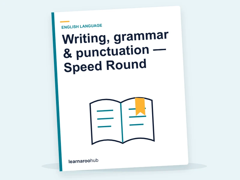 Writing, grammar & punctuation — Speed Round — quiz cover