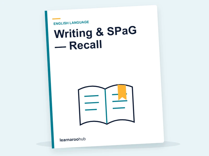 Writing & SPaG — Recall — quiz cover