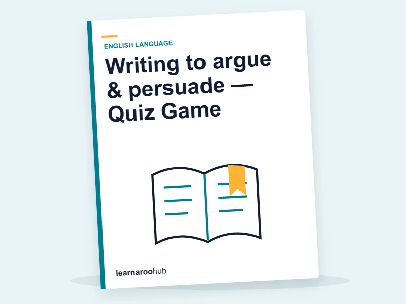 Writing to argue & persuade — Quiz Game — quiz cover