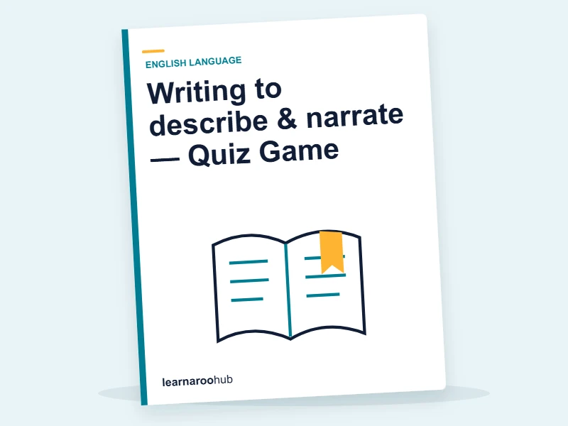 Writing to describe & narrate — Quiz Game — quiz cover