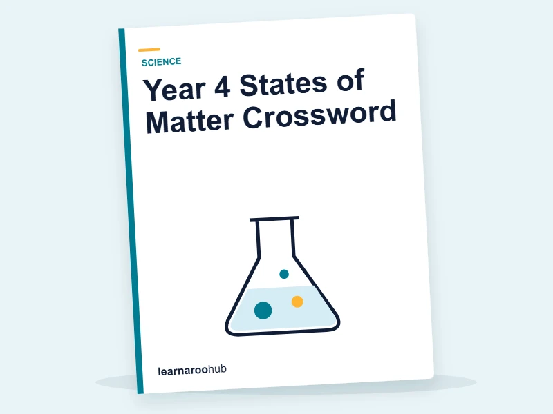 Year 4 States of Matter Crossword — printable / pdf cover