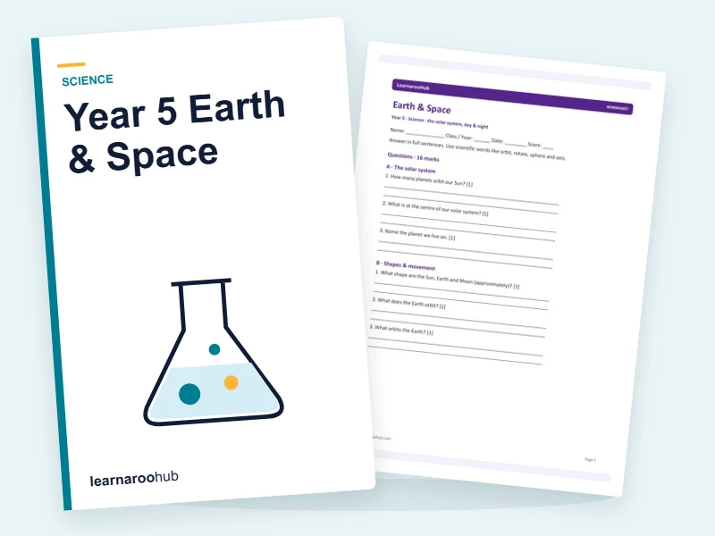 Year 5 Earth & Space — printable / pdf cover