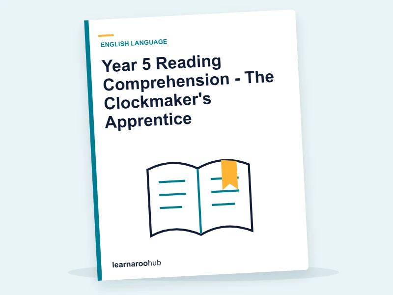 Year 5 Reading Comprehension - The Clockmaker's Apprentice — printable / pdf cover
