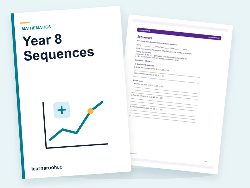 Year 8 Sequences — printable / pdf cover