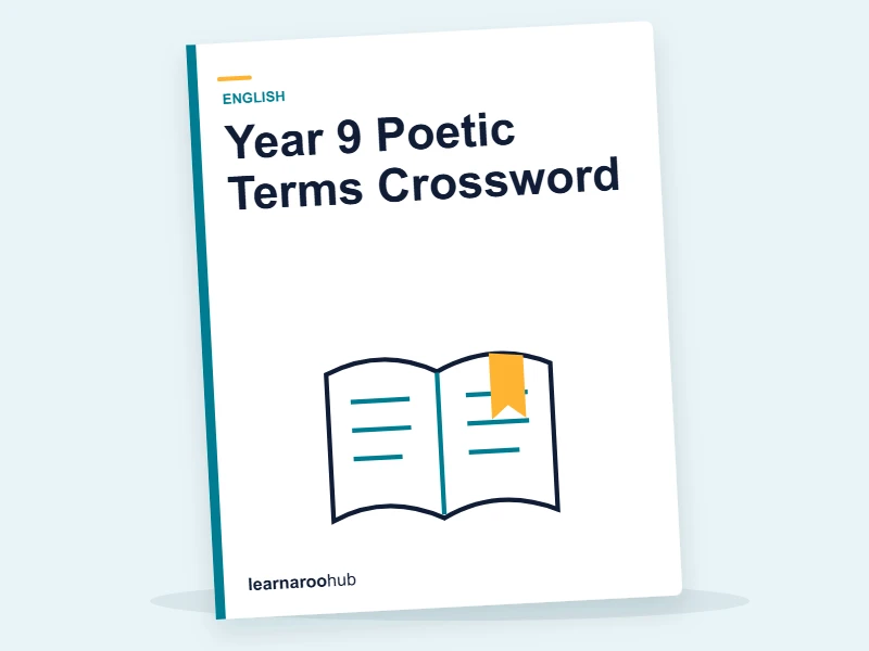 Year 9 Poetic Terms Crossword — printable / pdf cover