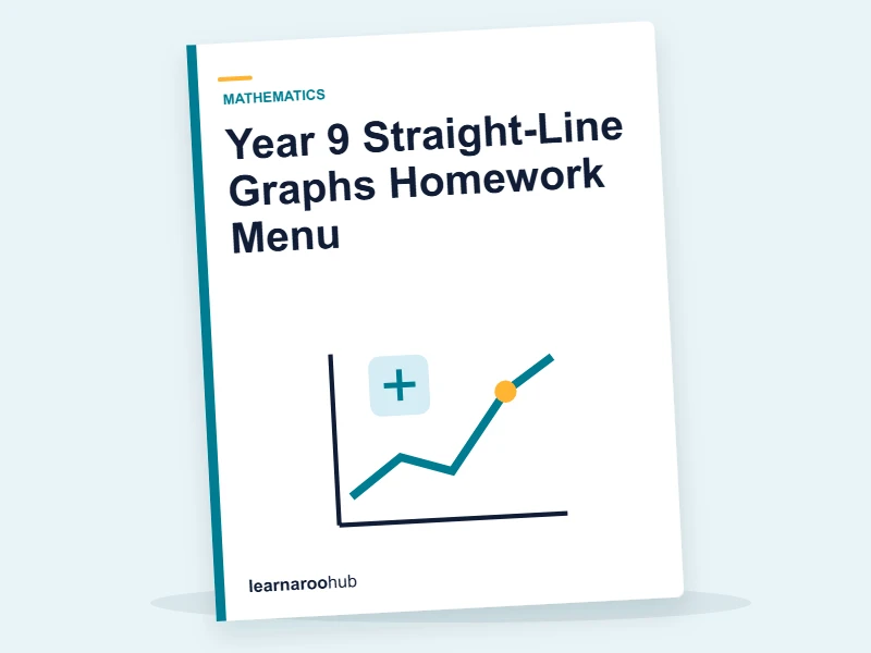 Year 9 Straight-Line Graphs Homework Menu — printable / pdf cover